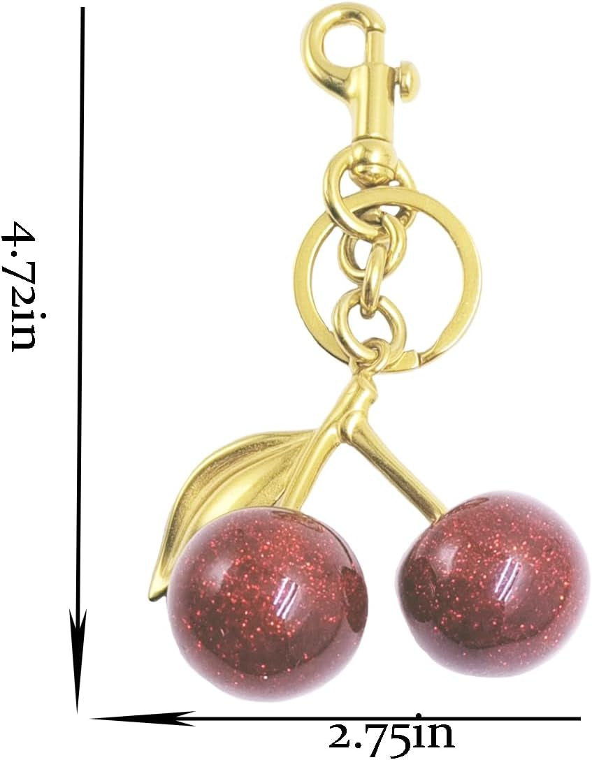 Cherry Keychain Glitter Cherry Bag Charm for Purses Handbags