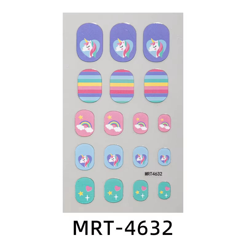 New Children Nail Stickers Cartoon DIY Nail Decorative Sticker Girls Cute Nails Temporary Stickers Kids Nails Art Stickers