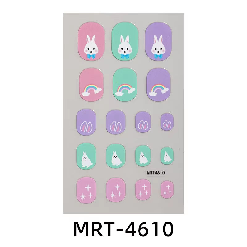 New Children Nail Stickers Cartoon DIY Nail Decorative Sticker Girls Cute Nails Temporary Stickers Kids Nails Art Stickers